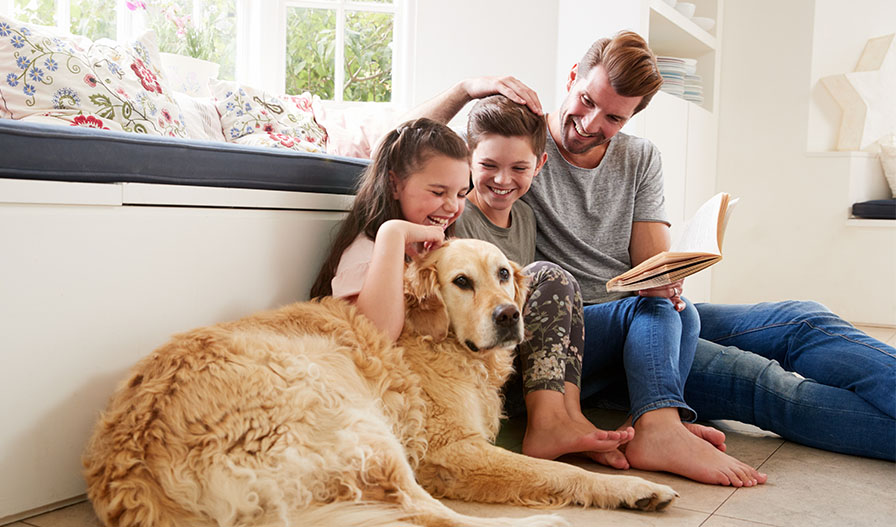 family reading together